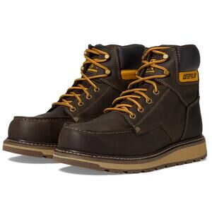 Caterpillar Mens Calibrate Work Boots 9.5 Brown Leather Steel Toe EH SR NIB
